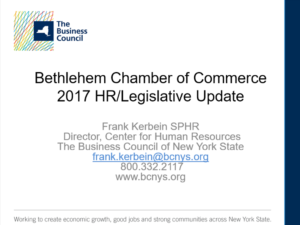 Bethlehem Chamber of Commerce2017 HR/Legislative Update